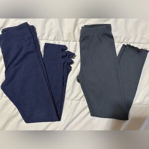 PLACE/JUMPING BEANs LEGGINGS LOT. Of (2 PR) Navy Sz. 7/8 Grey Sz. (7) NWOT